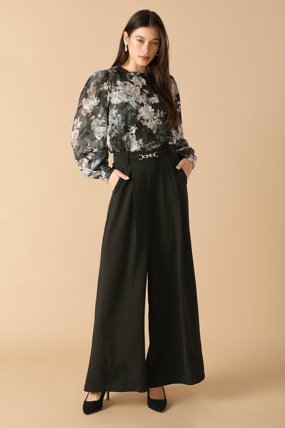 SWEET HARMONY BLACK WOVEN PANTS Flying Tomato