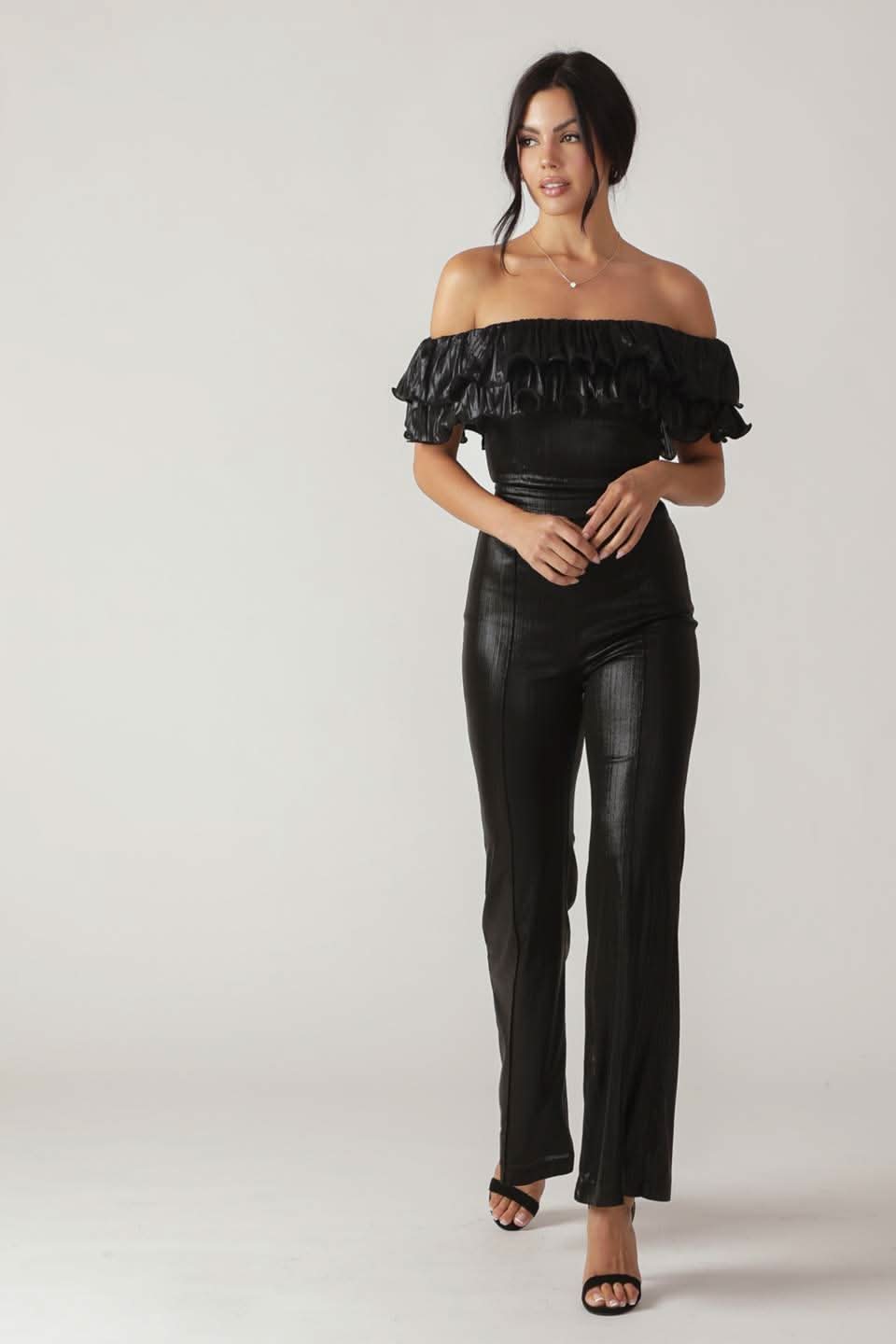 ANGEL EYES COATED WOVEN JUMPSUIT