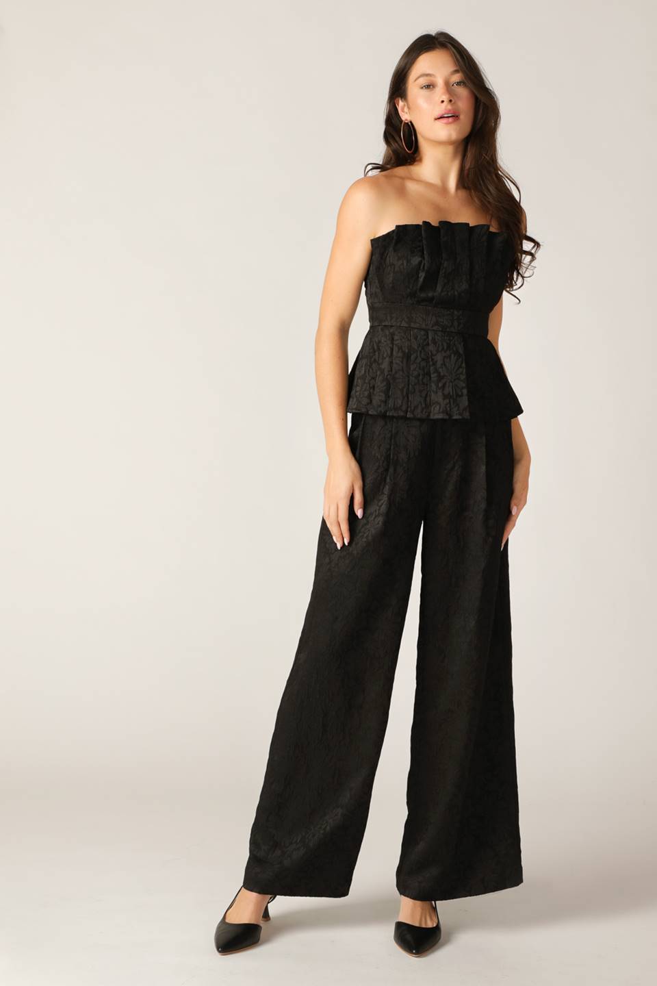 SOPHISTICATED TEXTURED WIDE LEG PANTS