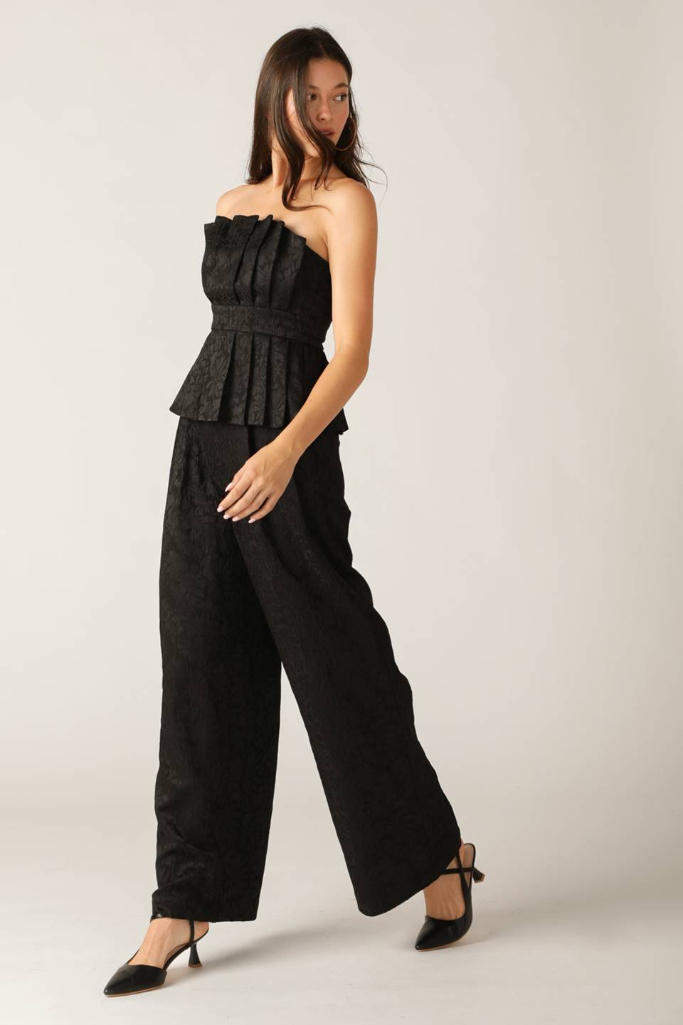 SOPHISTICATED TEXTURED WIDE LEG PANTS