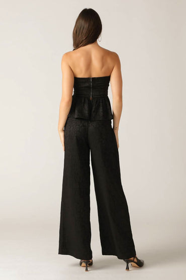 SOPHISTICATED TEXTURED WIDE LEG PANTS