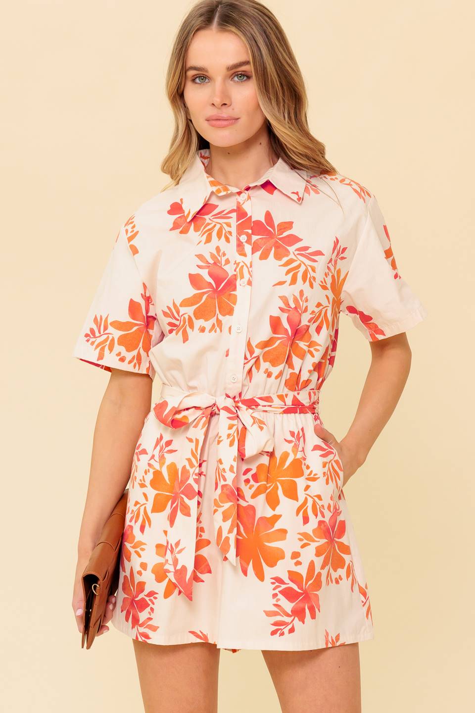 SOUTHERNMOST CHARM WOVEN ROMPER Flying Tomato