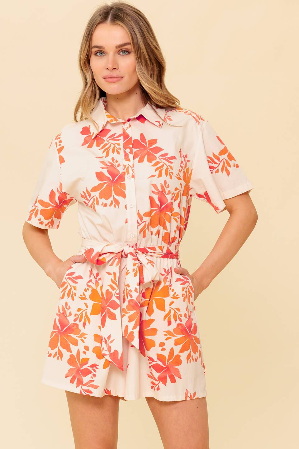 SOUTHERNMOST CHARM WOVEN ROMPER