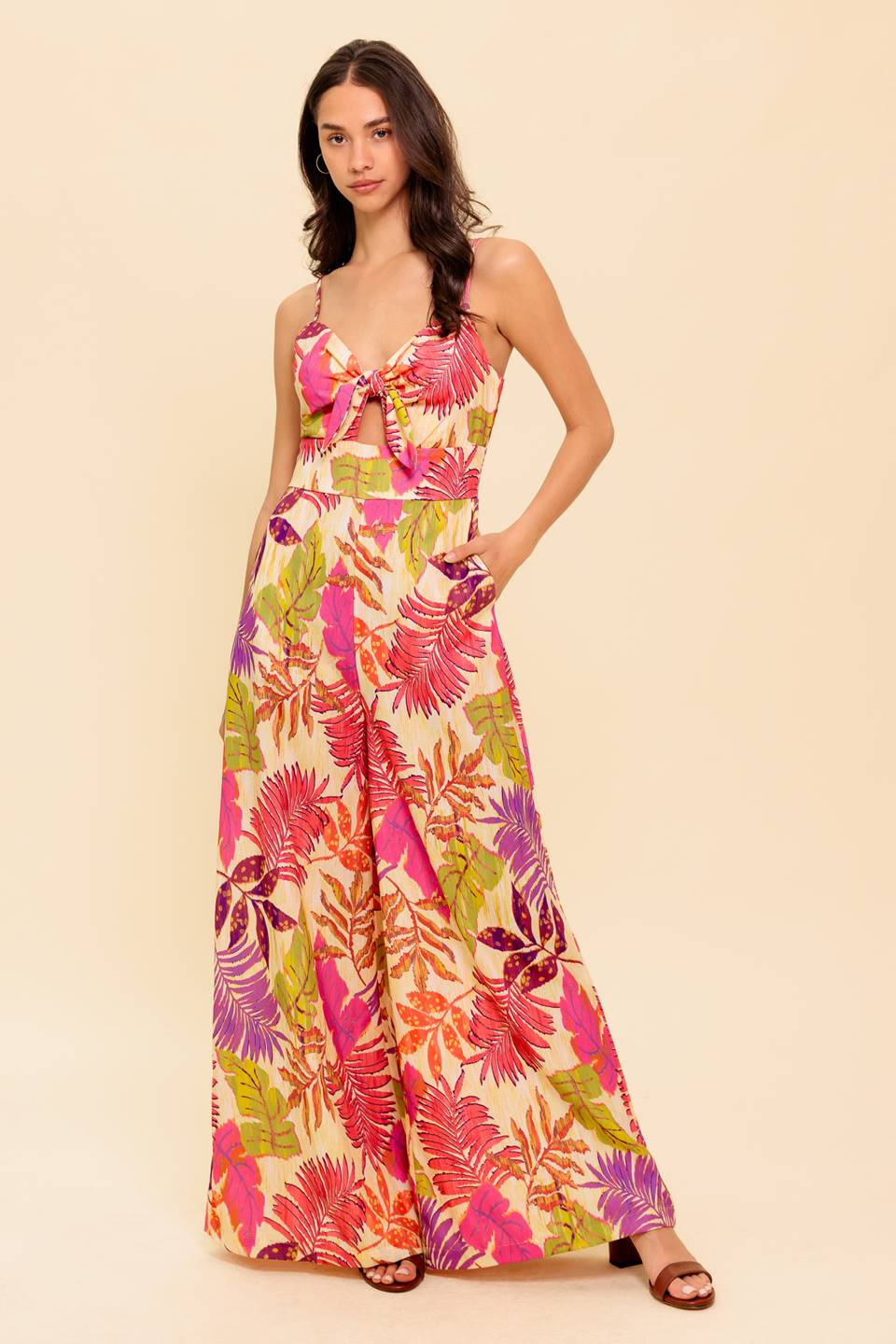 SAFE HAVEN PINK WOVEN JUMPSUIT Flying Tomato