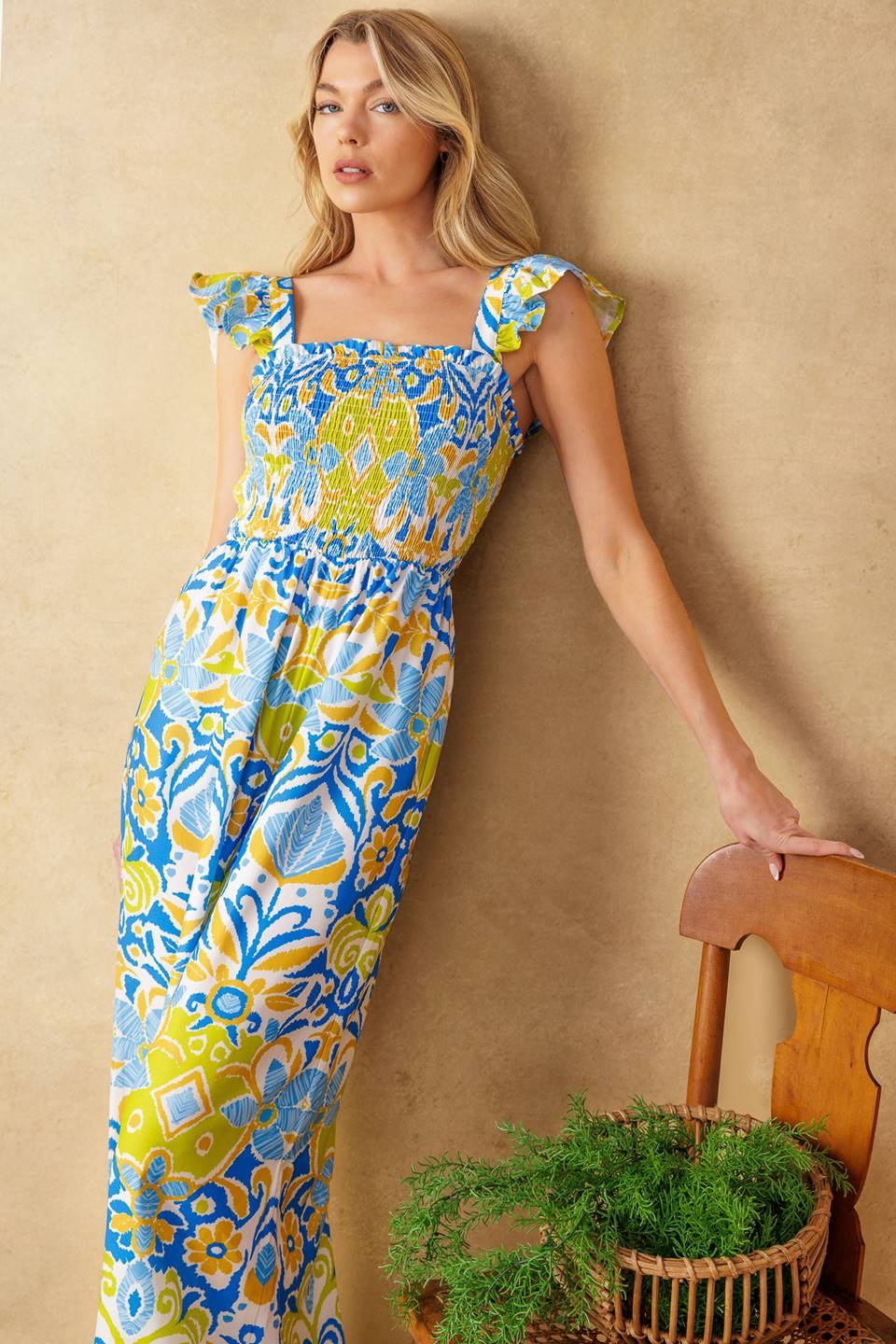 NO NEED TO WORRY WOVEN JUMPSUIT Flying Tomato