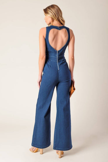 BOOK NOOK MEDIUM INDIGO DENIM JUMPSUIT