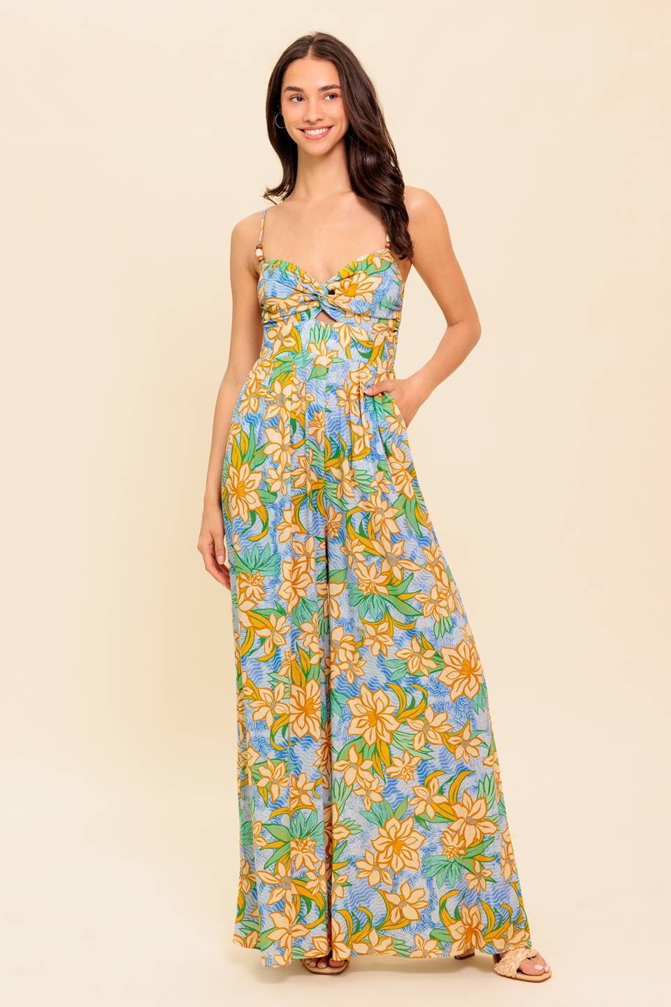 BY CHANCE BLUE WOVEN JUMPSUIT Flying Tomato