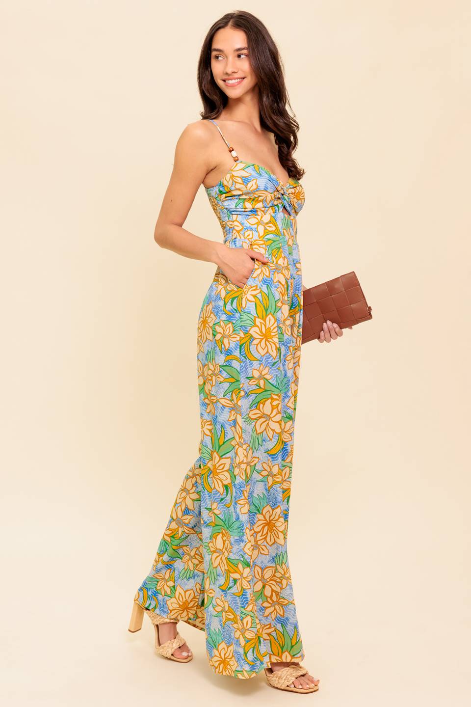 BY CHANCE BLUE WOVEN JUMPSUIT Flying Tomato