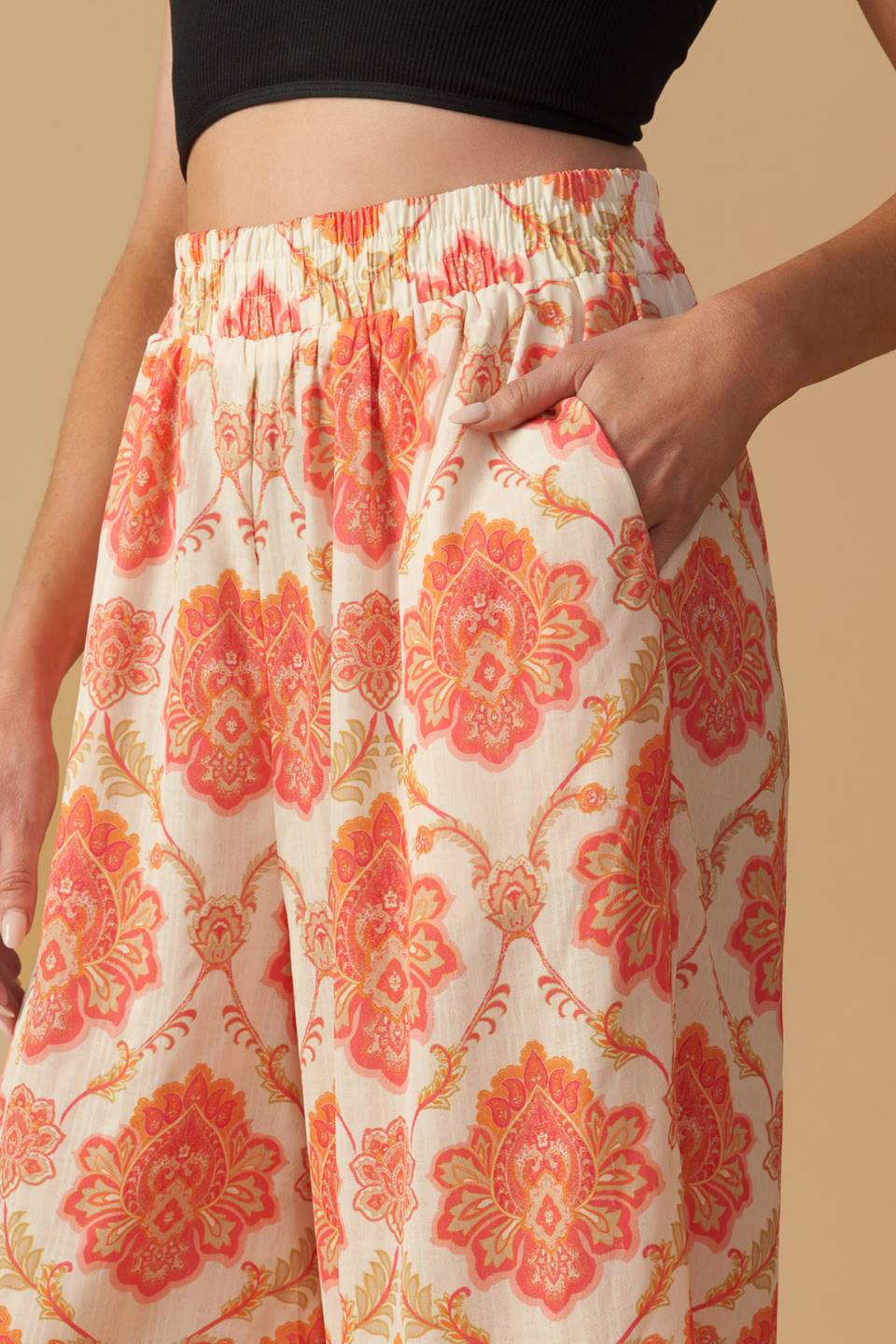 INTO THE NIGHT WOVEN WIDE LEG PANTS Flying Tomato