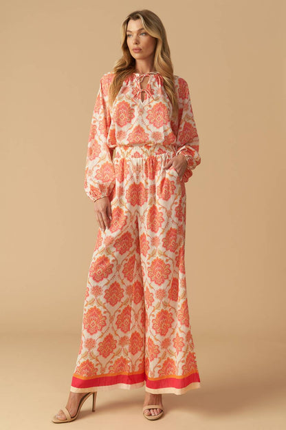 INTO THE NIGHT WOVEN WIDE LEG PANTS