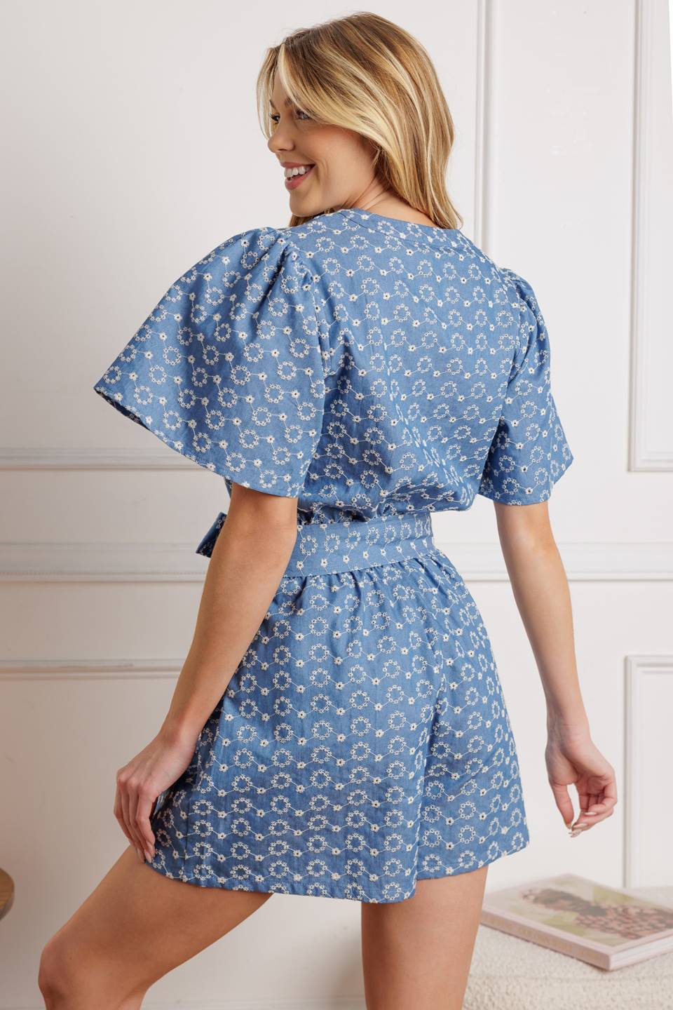 RISING PETALS WOVEN ROMPER Flying Tomato