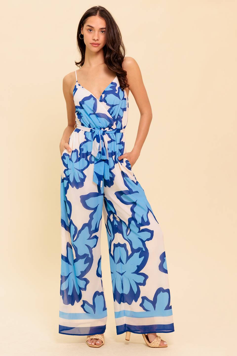 A NOVEL APPROACH NAVY WOVEN JUMPSUIT Flying Tomato