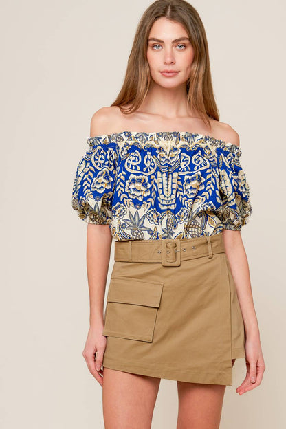 Let's Go For Drinks Woven Skort With Side Pockets