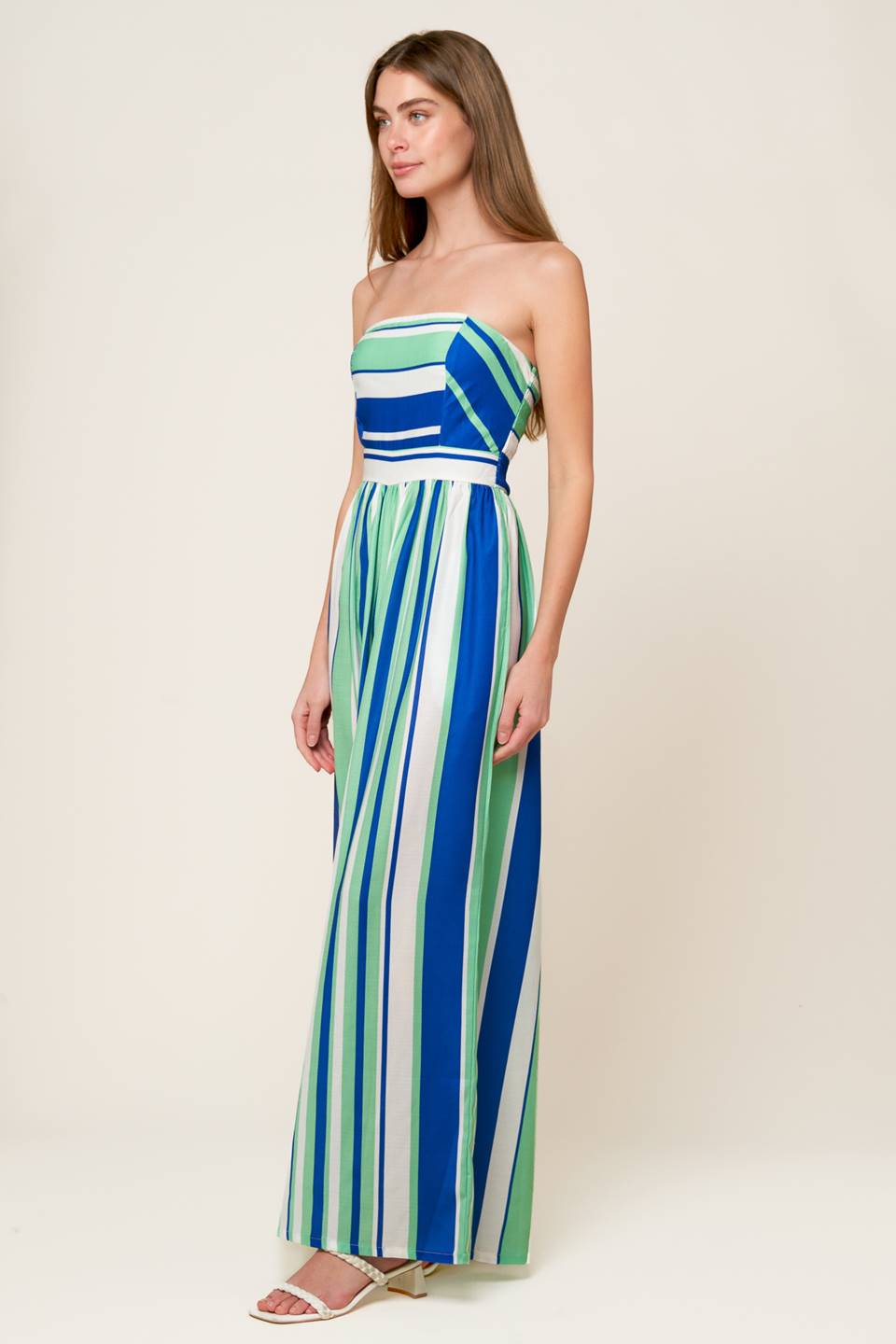 Riverside Sips Woven Jumpsuit With Strapless Design