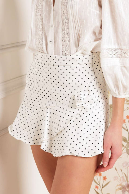 Ruffled Hemline Woven Skort