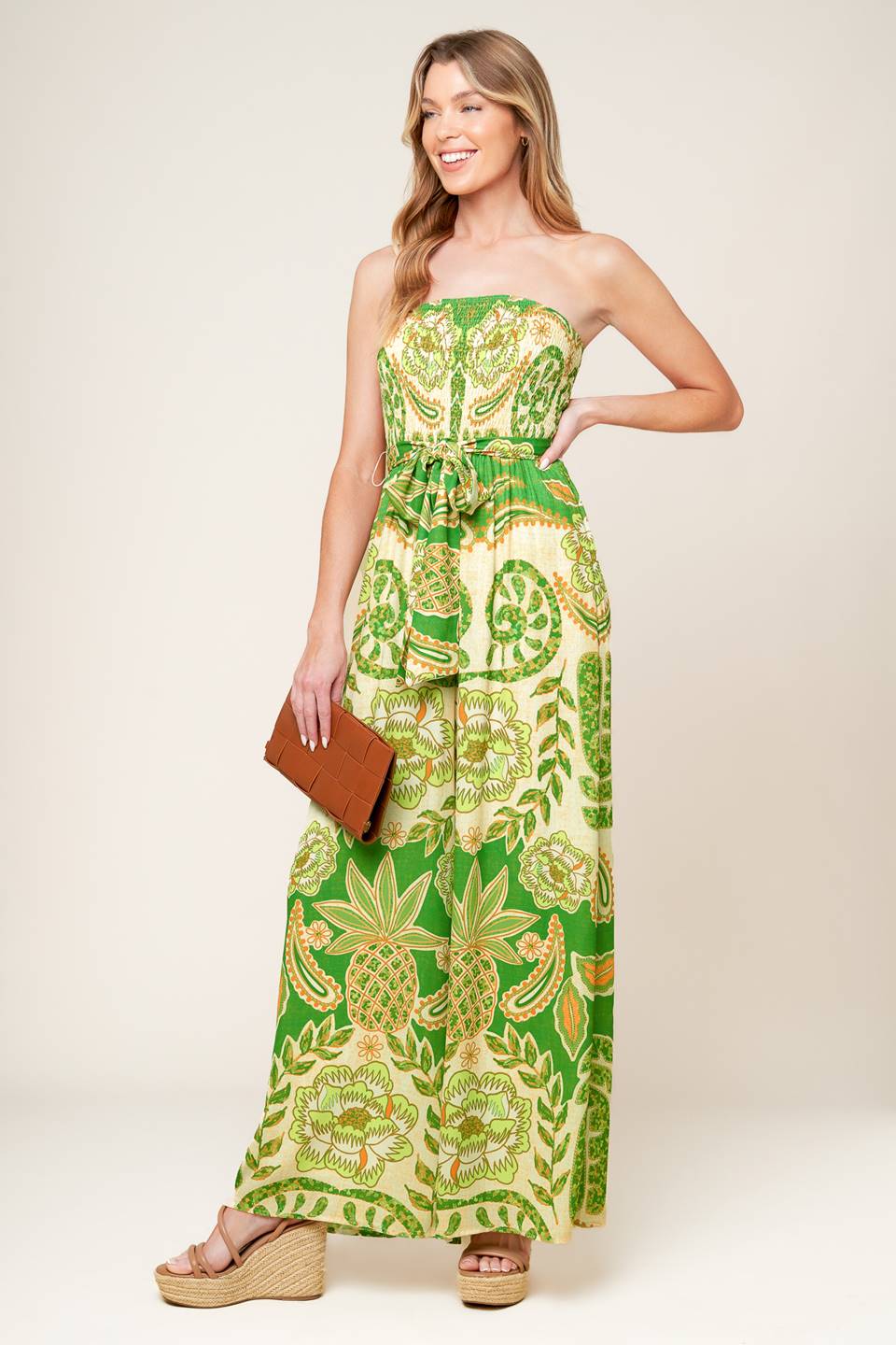 CAMERON MEADOW GREEN WOVEN JUMPSUIT Flying Tomato
