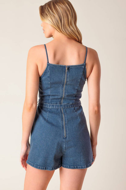 NIGHT TO REMEMBER DENIM SKORT ROMPER