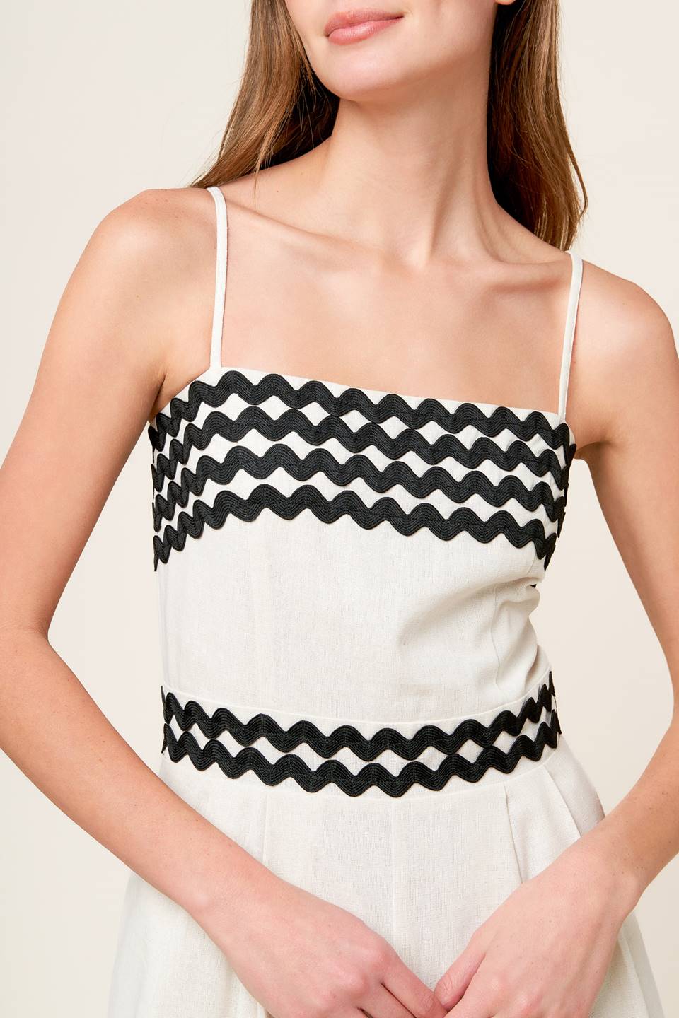 MEET AT THE PIER CREAM WOVEN JUMPSUIT Flying Tomato