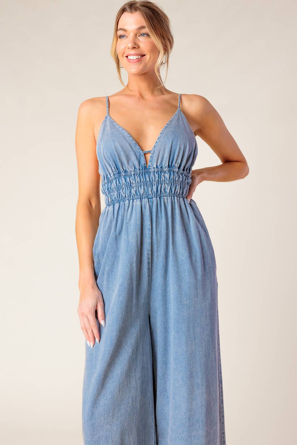 CAN'T CONVINCE ME ACID BLUE DENIM JUNPSUIT Flying Tomato