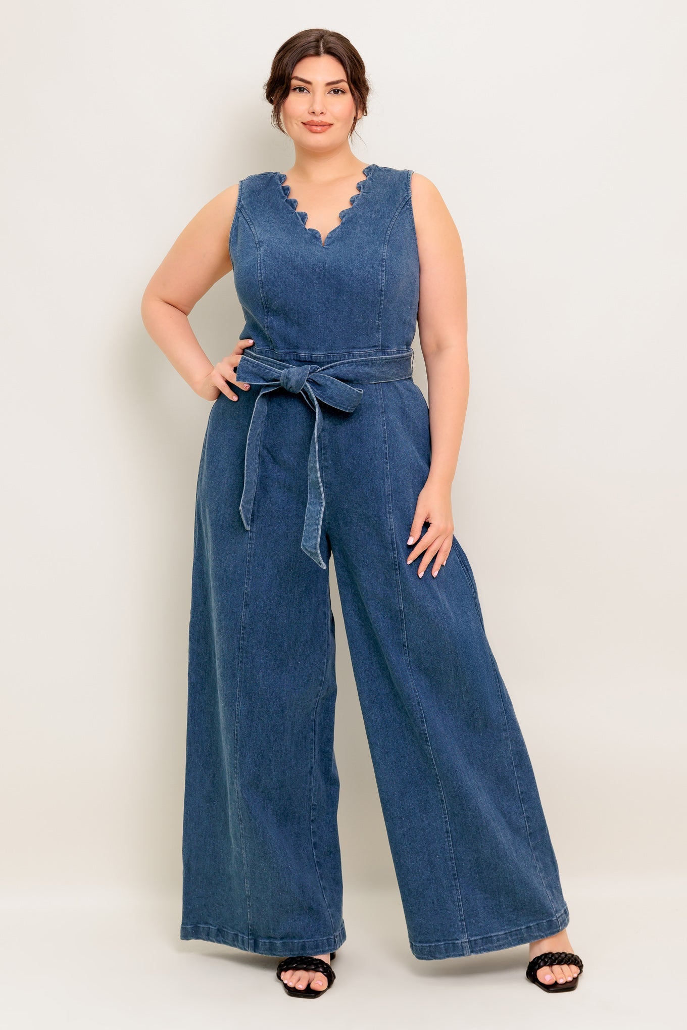 WHERE THE NIGHT MEDIUM INDIGO DENIM JUMPSUIT Flying Tomato