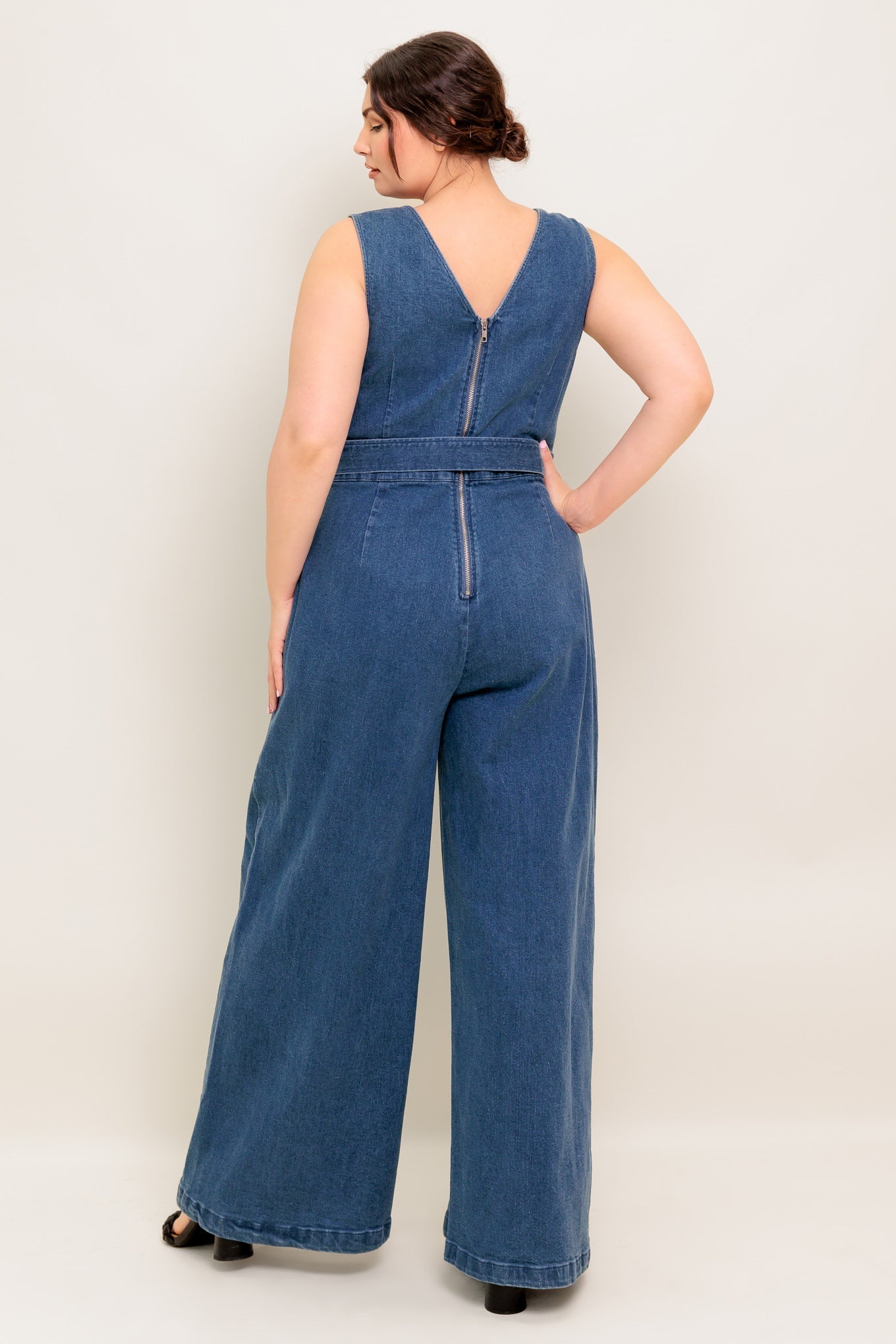 WHERE THE NIGHT MEDIUM INDIGO DENIM JUMPSUIT Flying Tomato