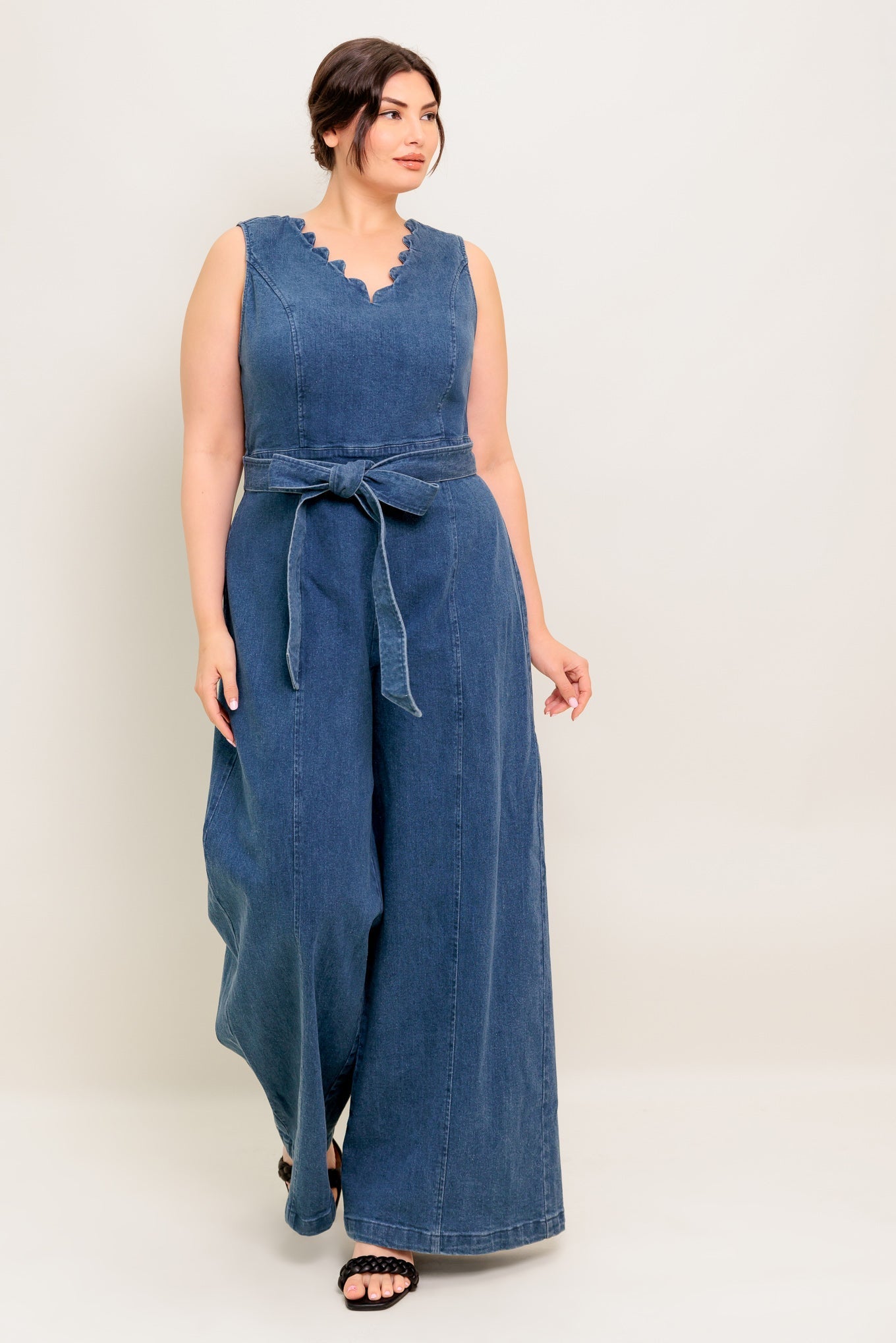 WHERE THE NIGHT MEDIUM INDIGO DENIM JUMPSUIT Flying Tomato