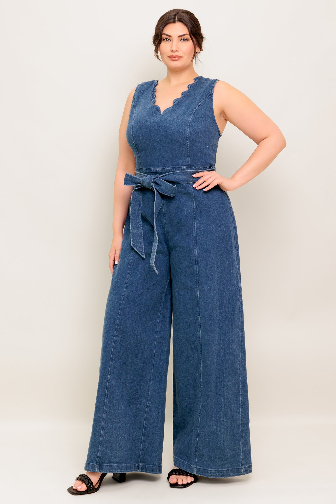 WHERE THE NIGHT MEDIUM INDIGO DENIM JUMPSUIT Flying Tomato