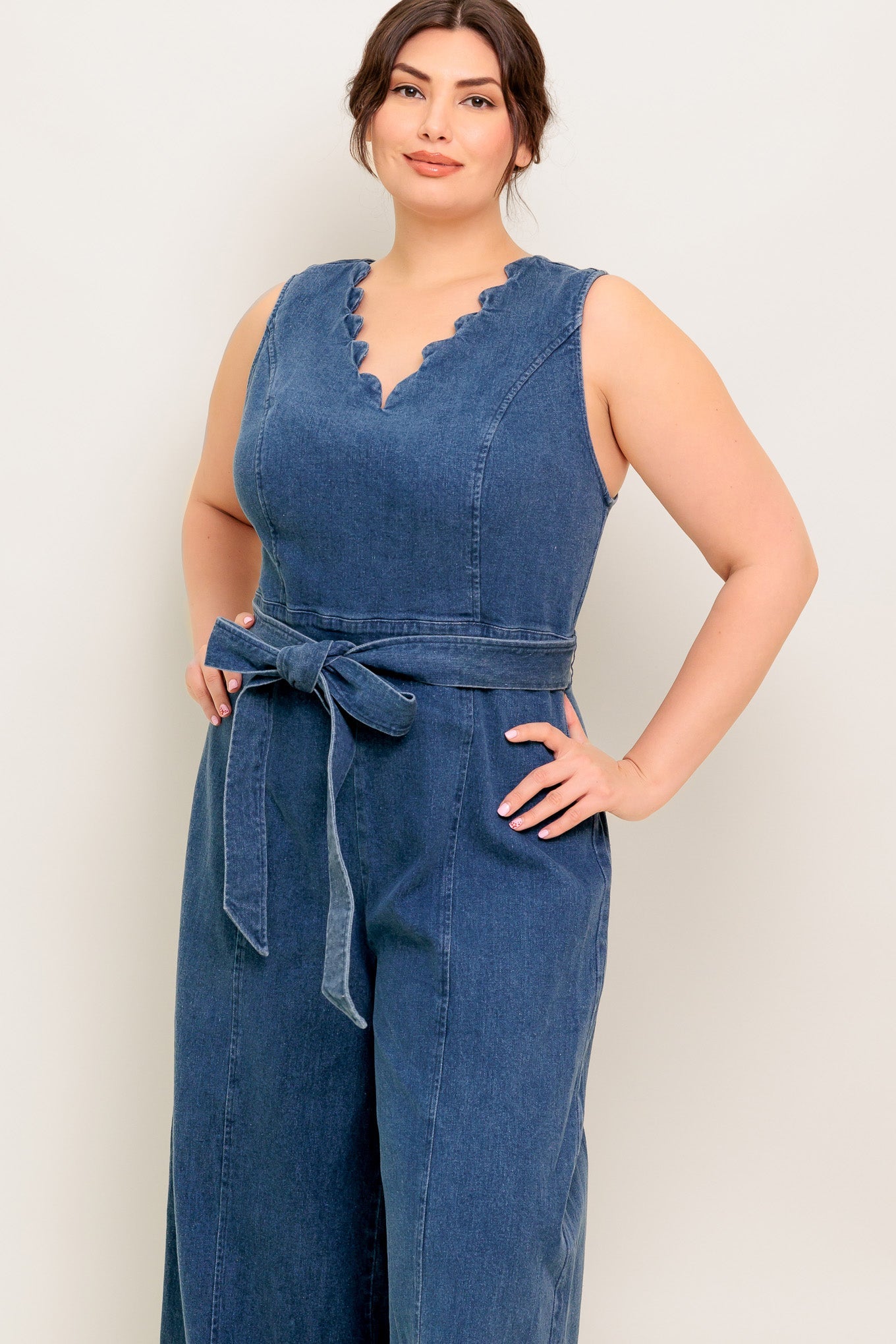 WHERE THE NIGHT MEDIUM INDIGO DENIM JUMPSUIT Flying Tomato