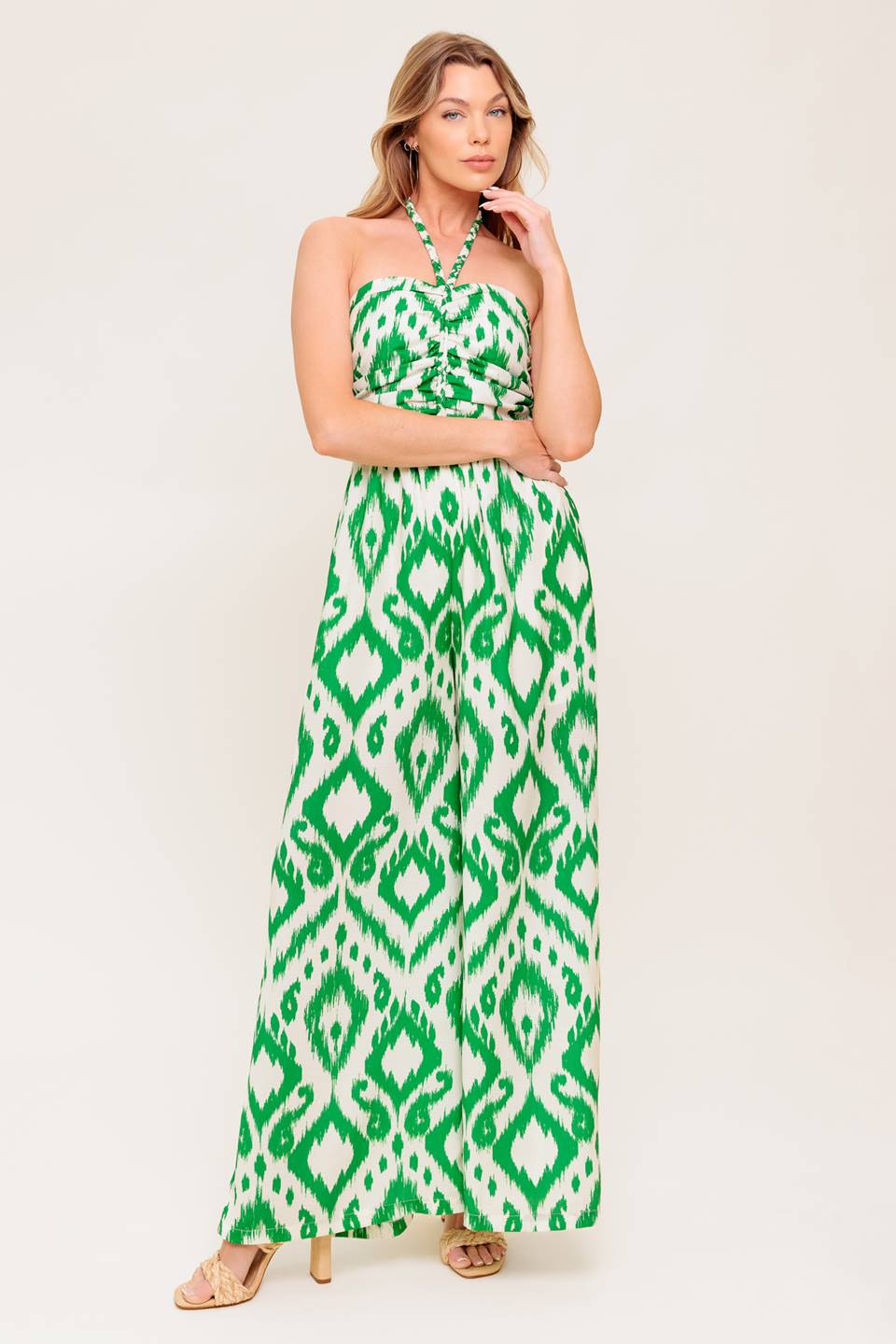 ANGELIC TOUCH GREEN WOVEN JUMPSUIT Flying Tomato
