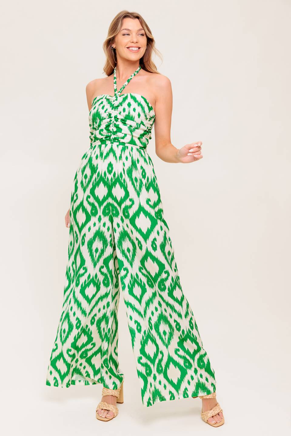 ANGELIC TOUCH GREEN WOVEN JUMPSUIT Flying Tomato