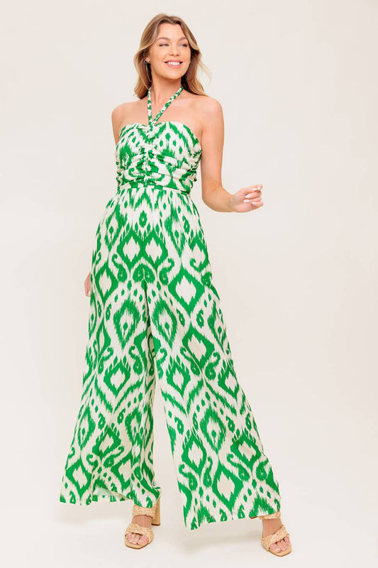 ANGELIC TOUCH GREEN WOVEN JUMPSUIT Flying Tomato