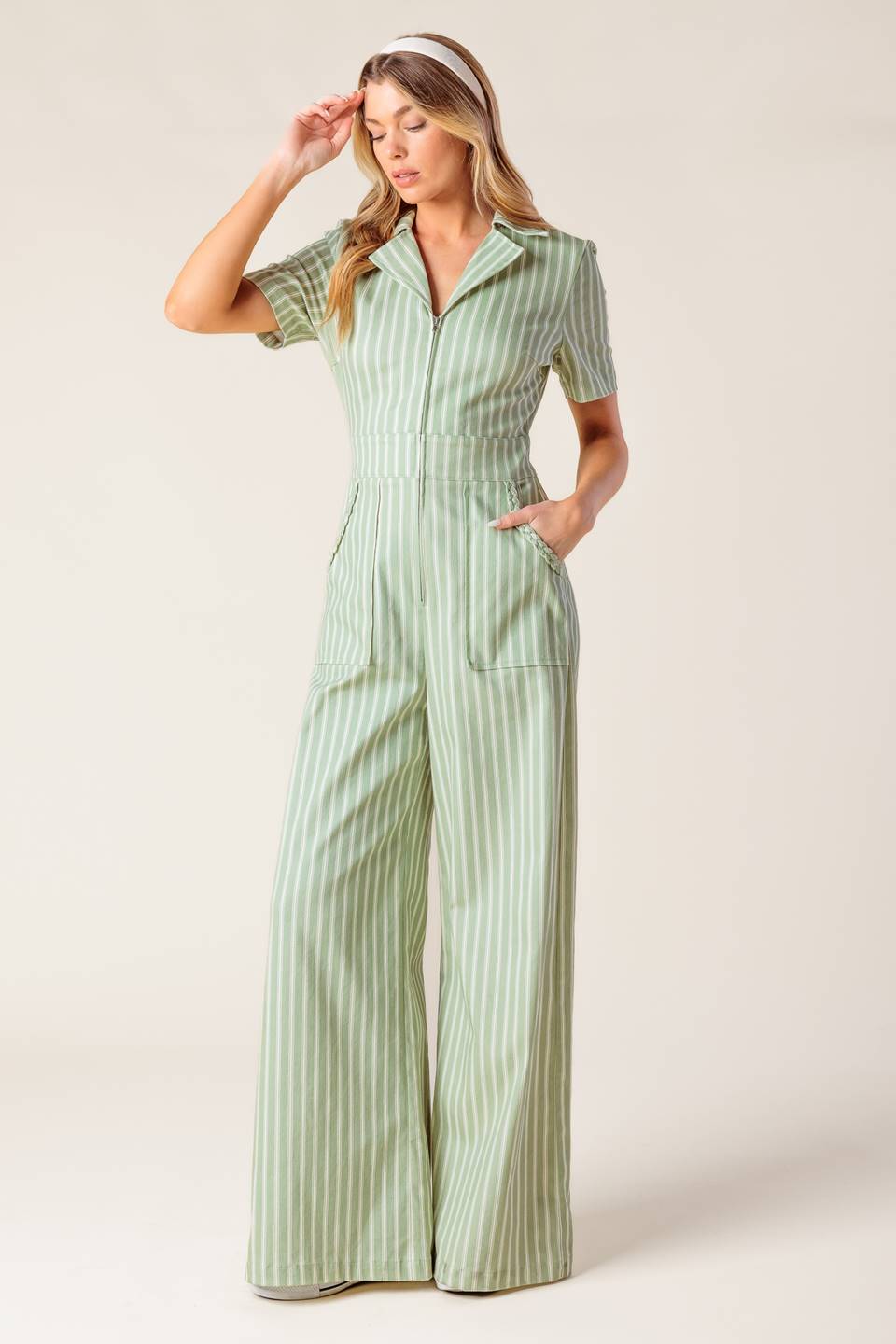 COUNT ME IN OLIVE WOVEN JUMPSUIT Flying Tomato