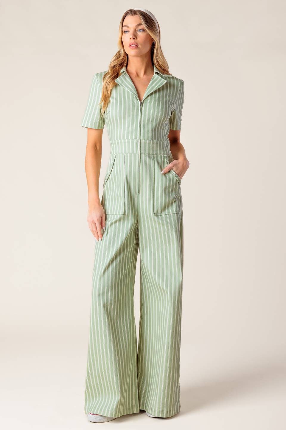COUNT ME IN OLIVE WOVEN JUMPSUIT Flying Tomato