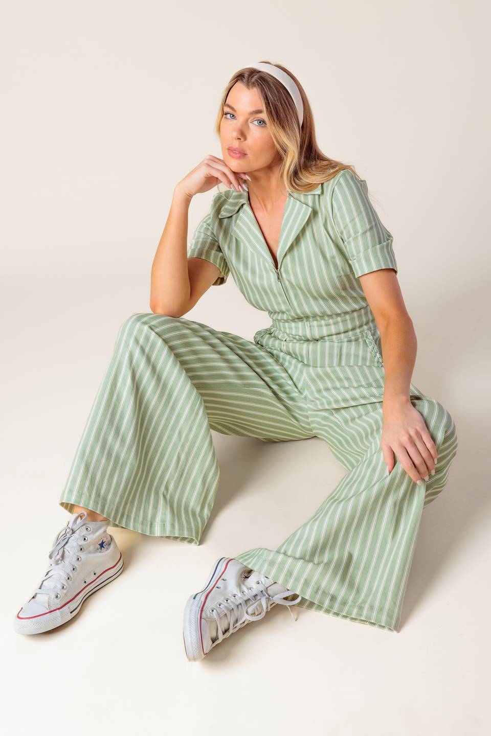 COUNT ME IN OLIVE WOVEN JUMPSUIT Flying Tomato