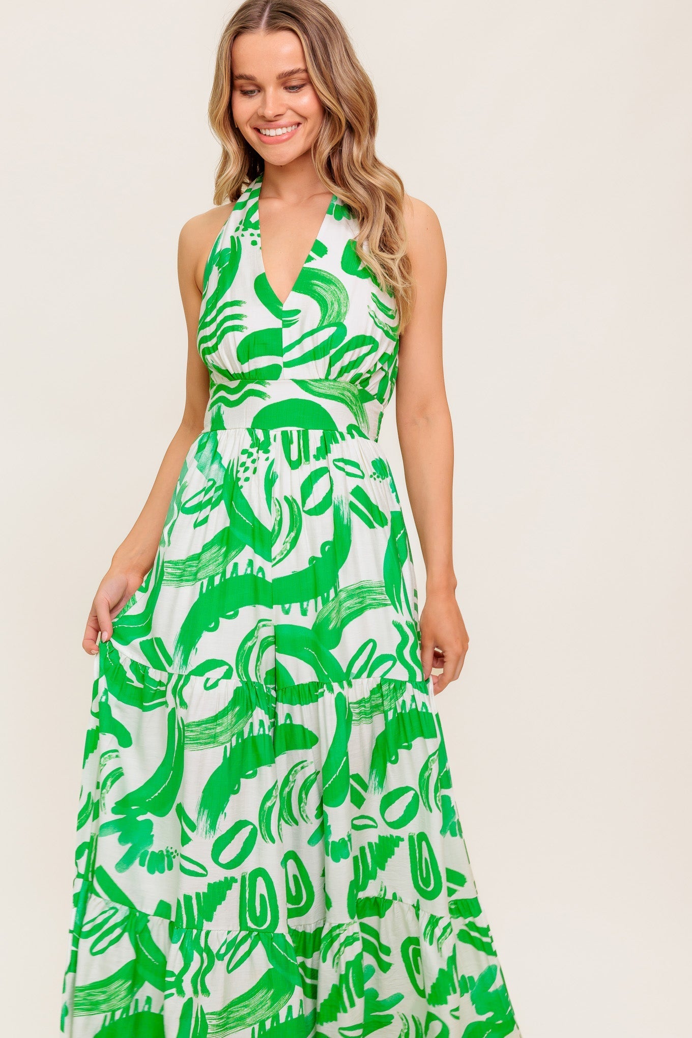 GARDEN WHISPER GREEN WOVEN JUMPSUIT Flying Tomato