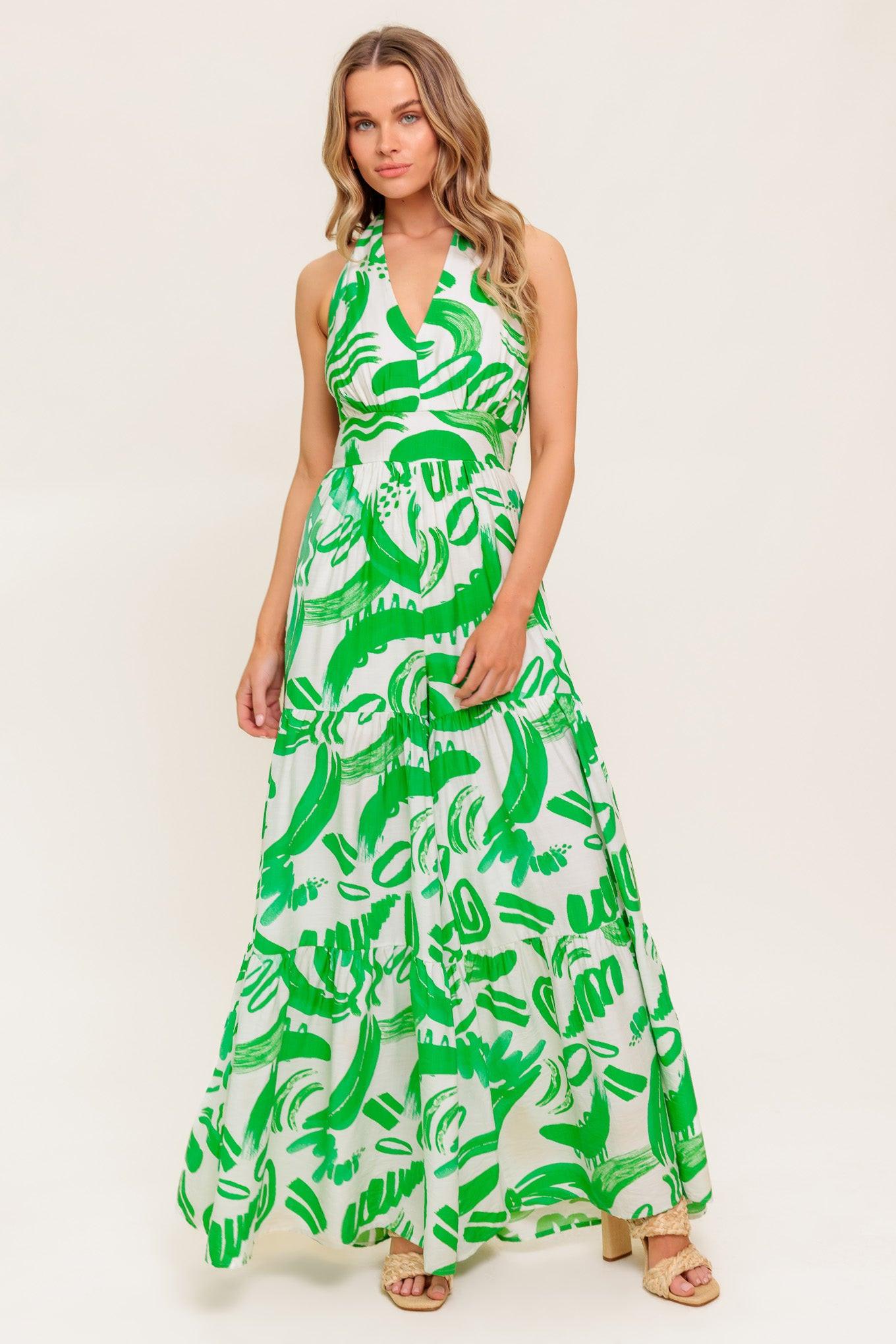 Model wearing the Flying Tomato GARDEN WHISPER GREEN WOVEN JUMPSUIT in a casual setting. Showcases its versatile style and qu