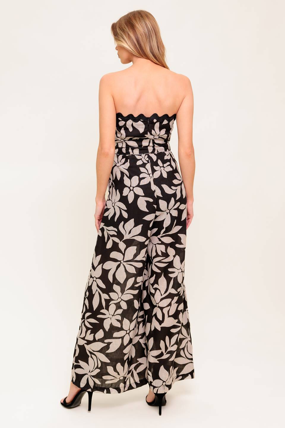 DREAMY ELEGANCE BLACK WOVEN JUMPSUIT Flying Tomato