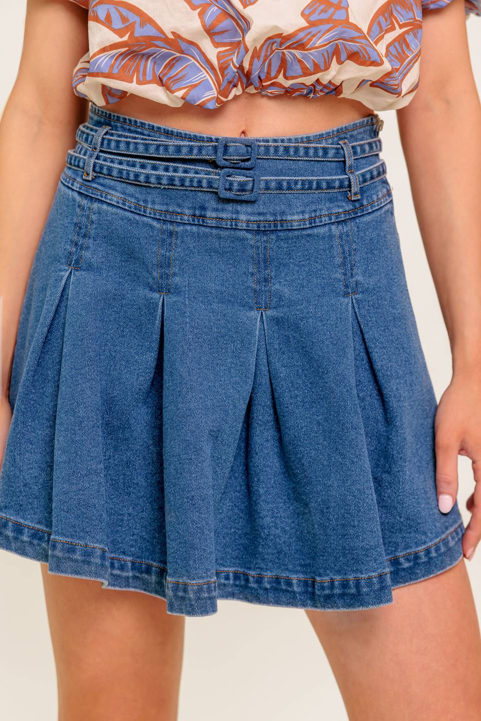 DREAMMIST MEDIUM INDIGO DENIM SKORT Flying Tomato