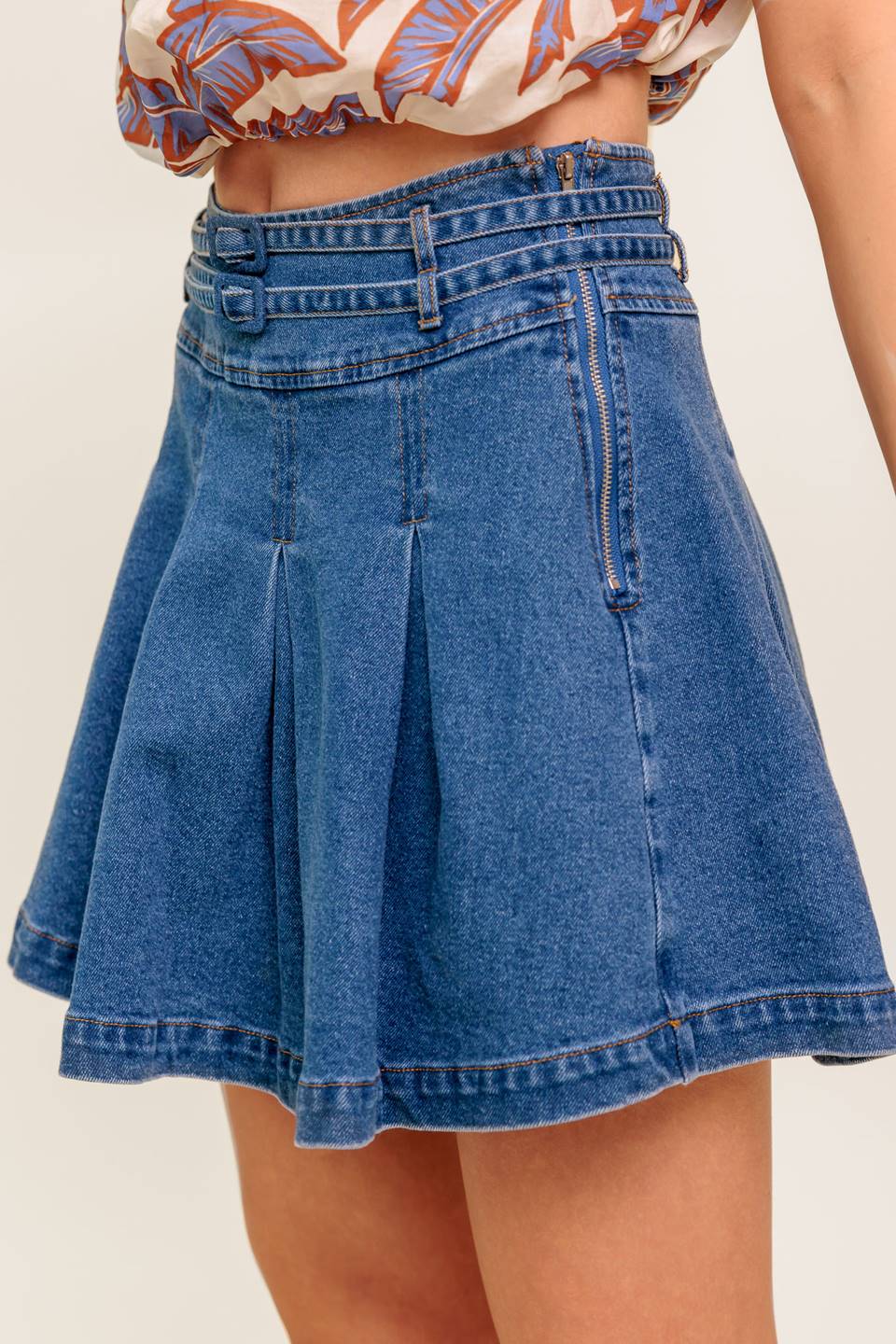 DREAMMIST MEDIUM INDIGO DENIM SKORT Flying Tomato