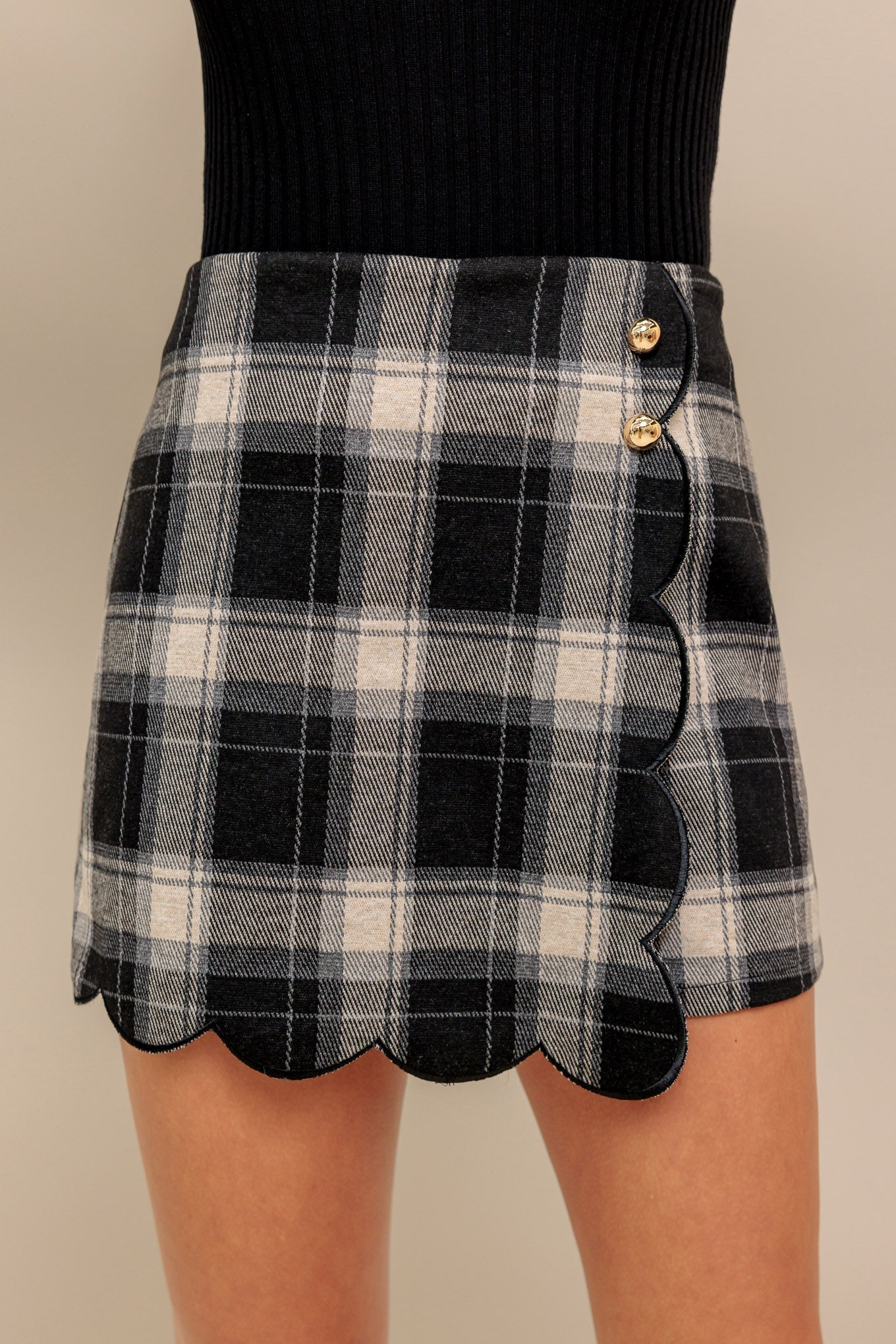 FRENCH BELL WOVEN PLAID SKORT Flying Tomato