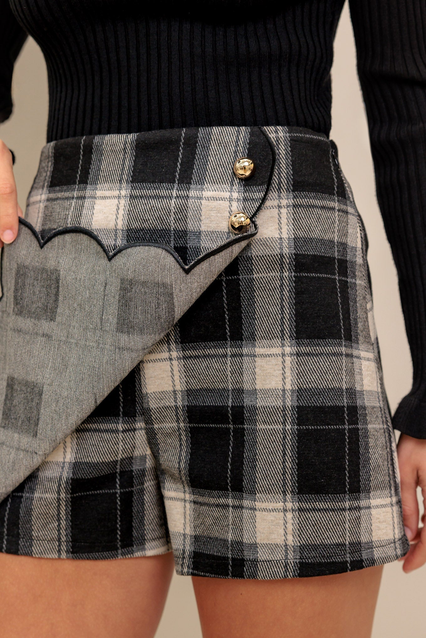 FRENCH BELL WOVEN PLAID SKORT Flying Tomato