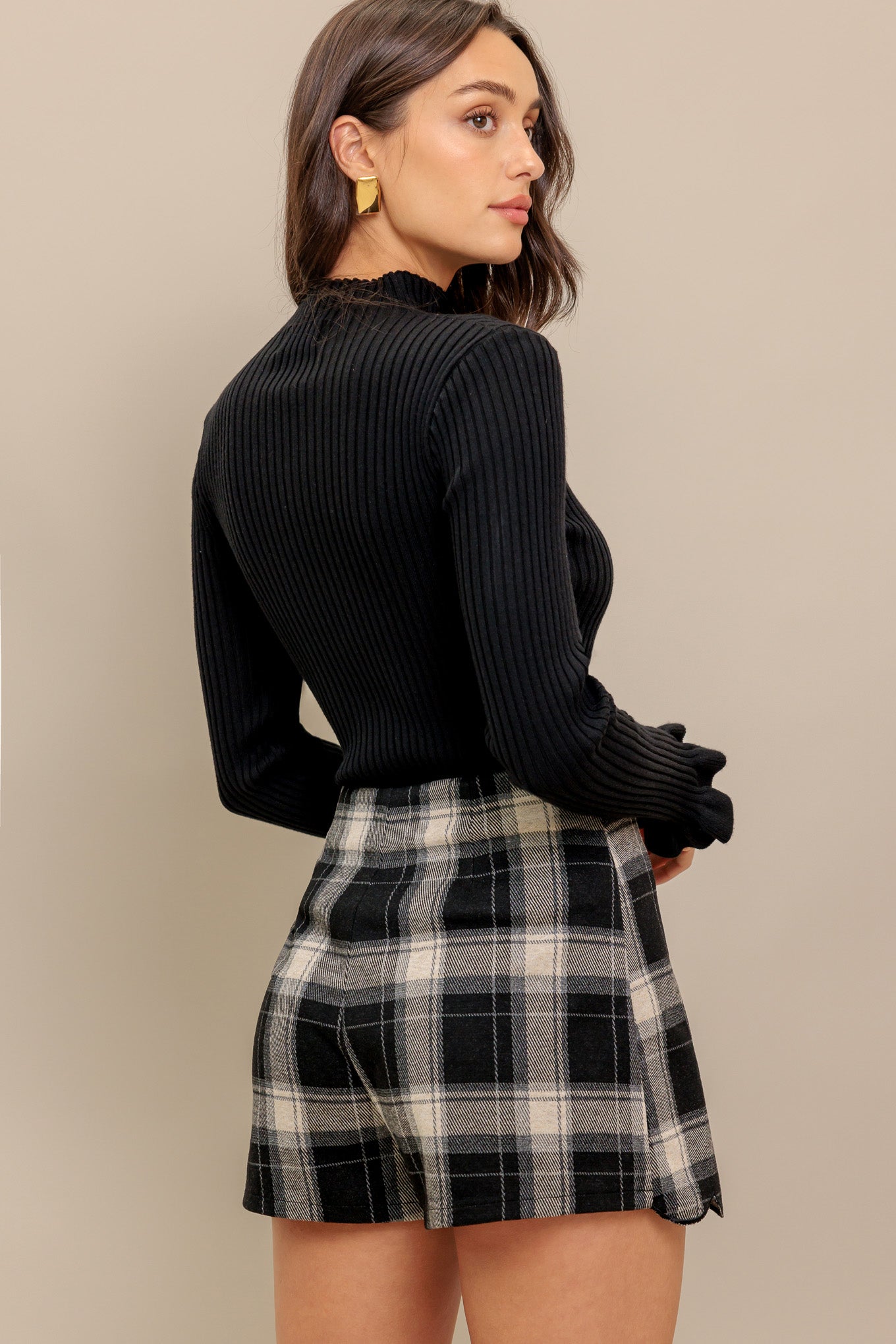 FRENCH BELL WOVEN PLAID SKORT Flying Tomato