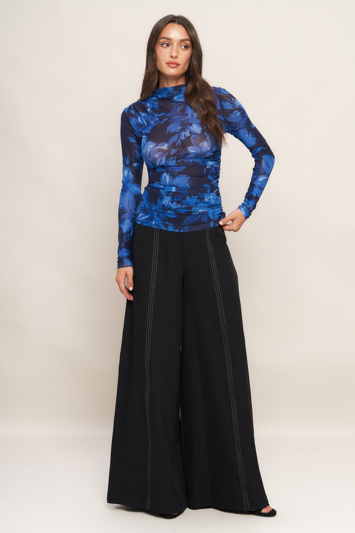 RUNWAY READY BLACK WOVEN WIDE LEG PANTS Flying Tomato