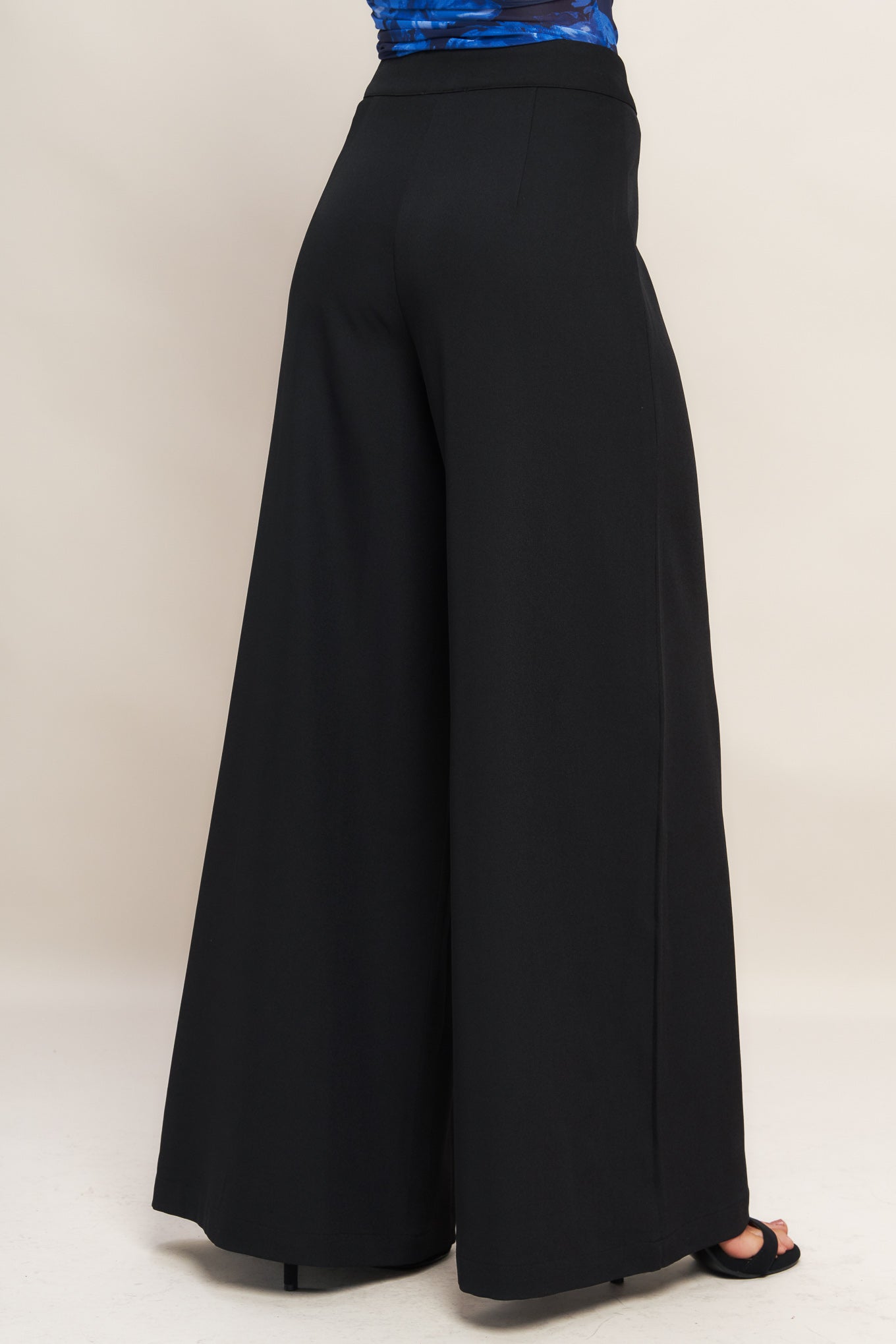 RUNWAY READY BLACK WOVEN WIDE LEG PANTS Flying Tomato