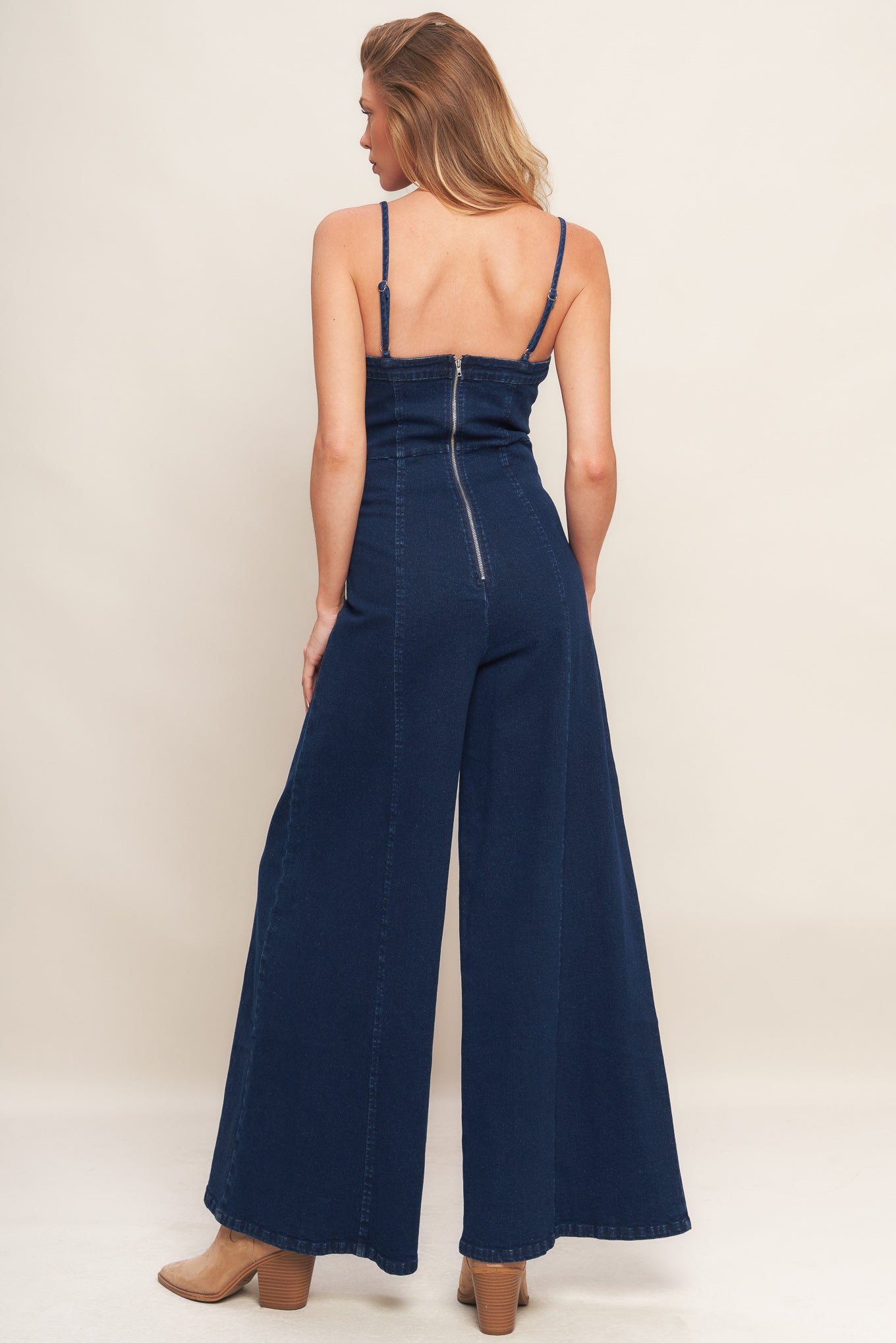 TRENDSETTING MEDIUM INDIGO DENIM JUMPSUIT Flying Tomato