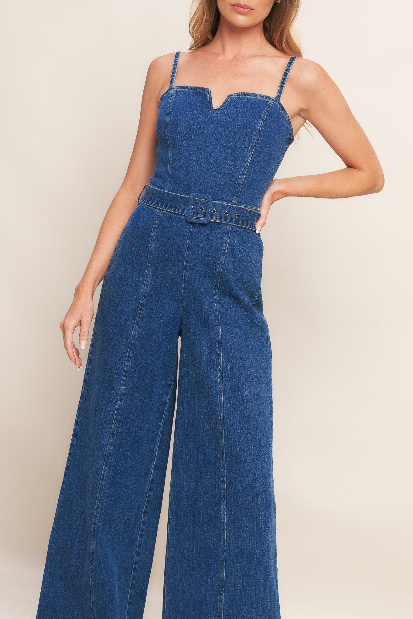 EXPERT SWEETNESS MEDIUM INDIGO DENIM JUMPSUIT Flying Tomato