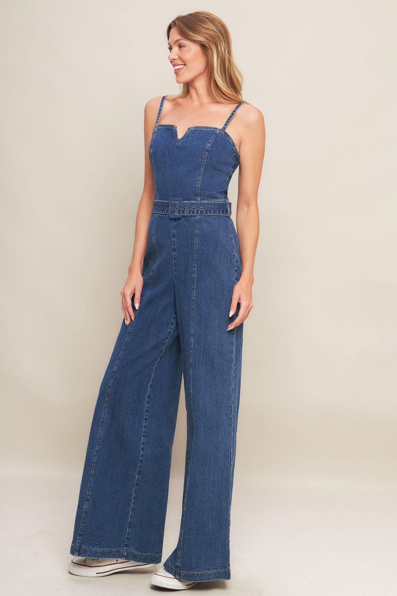 EXPERT SWEETNESS MEDIUM INDIGO DENIM JUMPSUIT Flying Tomato