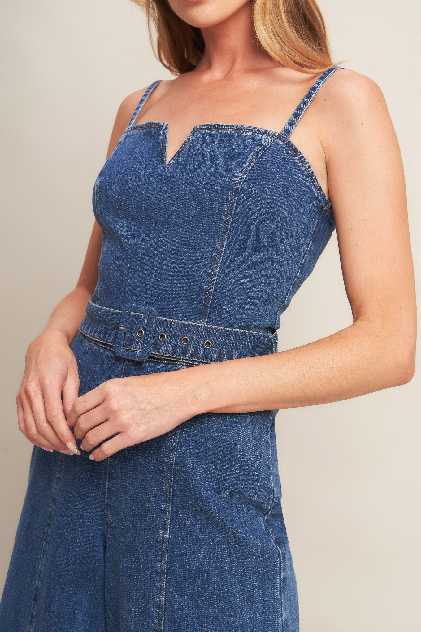 EXPERT SWEETNESS MEDIUM INDIGO DENIM JUMPSUIT Flying Tomato