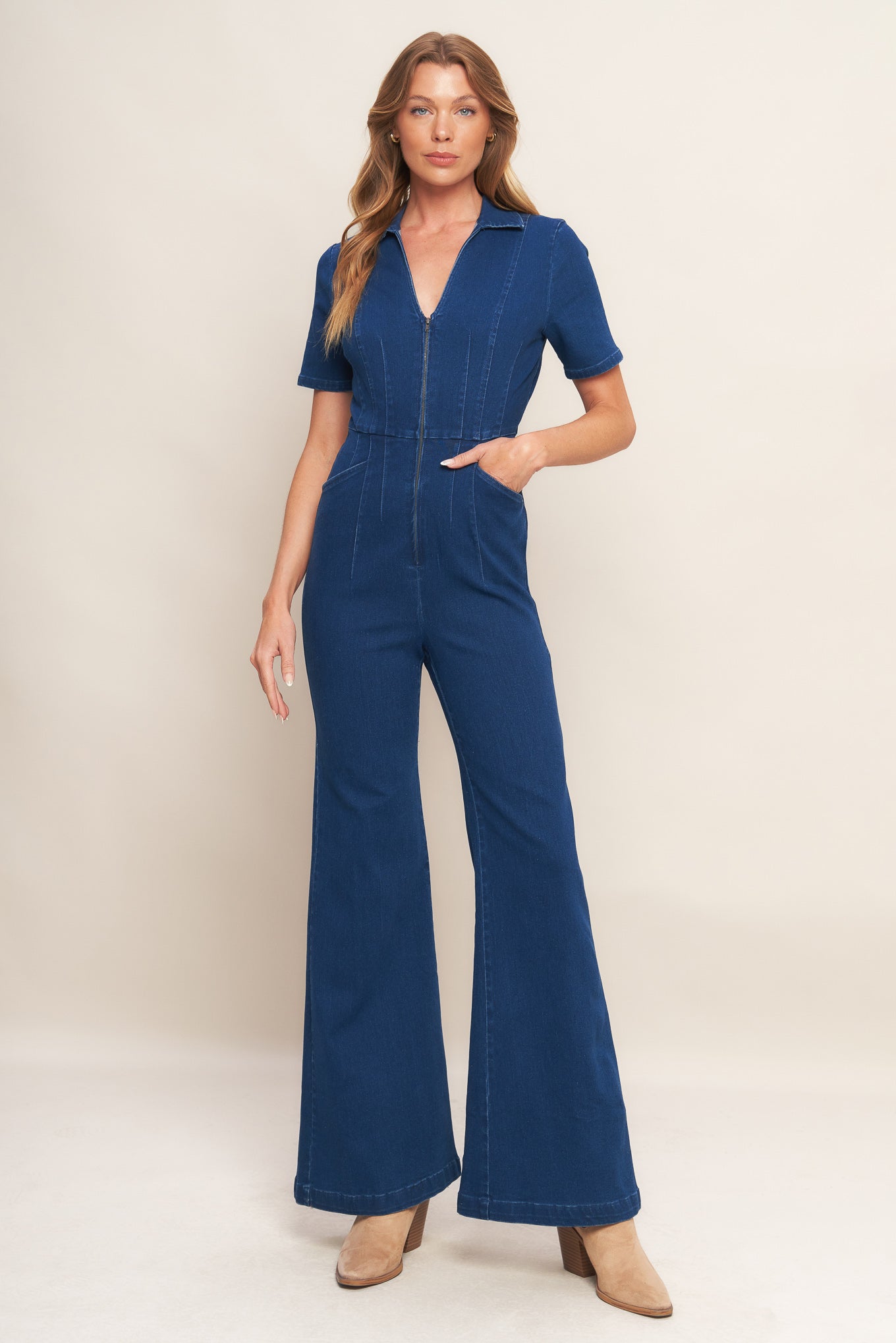 SHY GIRL MEDIUM INDIGO DENIM JUMPSUIT Flying Tomato