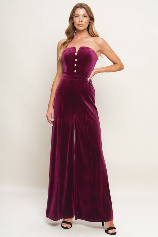 NIGHT QUEEN VELVET JUMPSUIT Flying Tomato